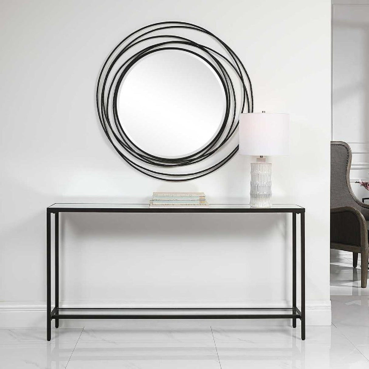 Modern European furniture - Beveled Mirror Console Table - www.oroa.com