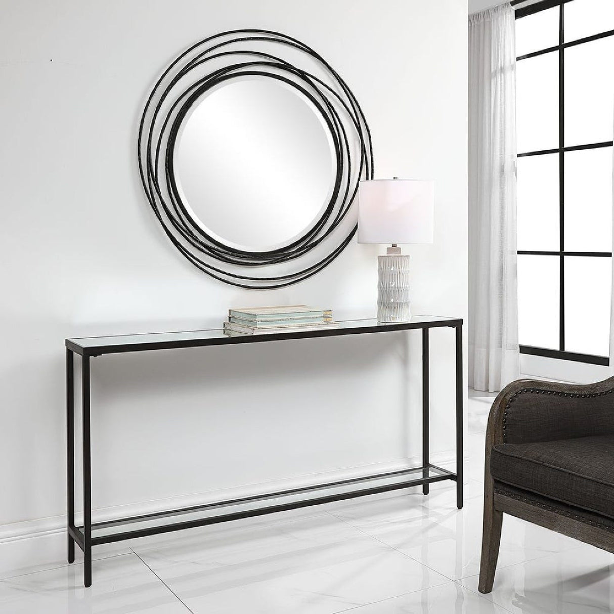 Modern European furniture - Beveled Mirror Console Table - www.oroa.com