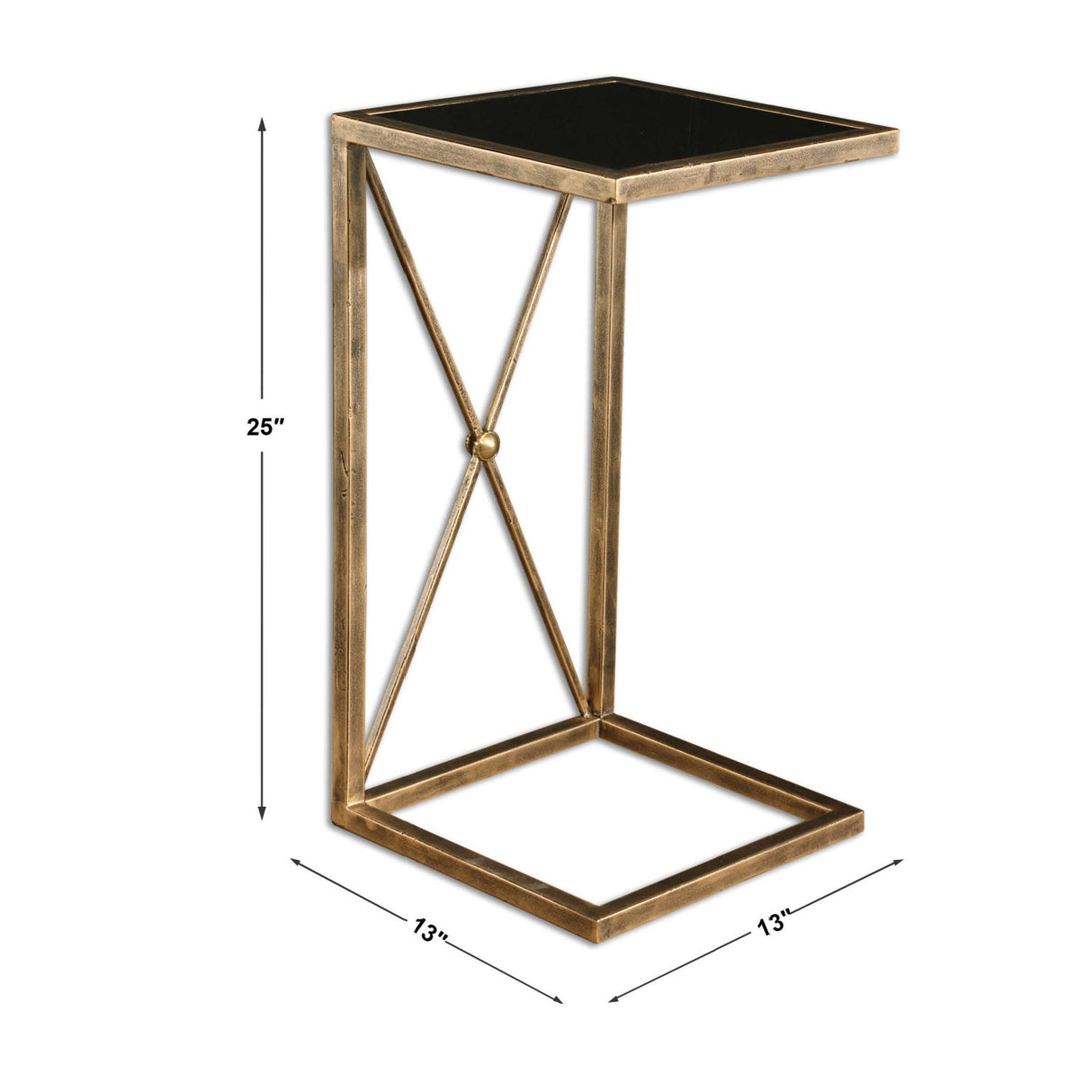Gold C-Shaped Accent Table by Uttermost Zafina, alternate view 3