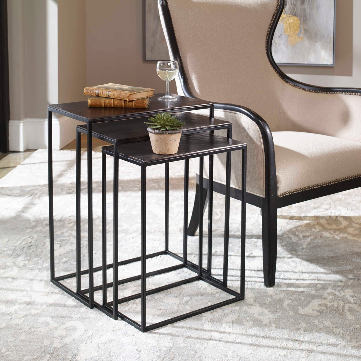 Modern European furniture - Cast Aluminum Nesting Tables (3) - www.oroa.com