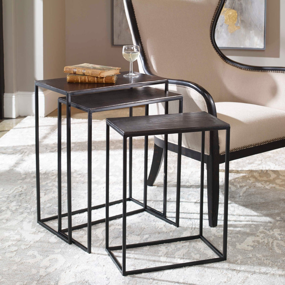 Modern European furniture - Cast Aluminum Nesting Tables (3) - www.oroa.com