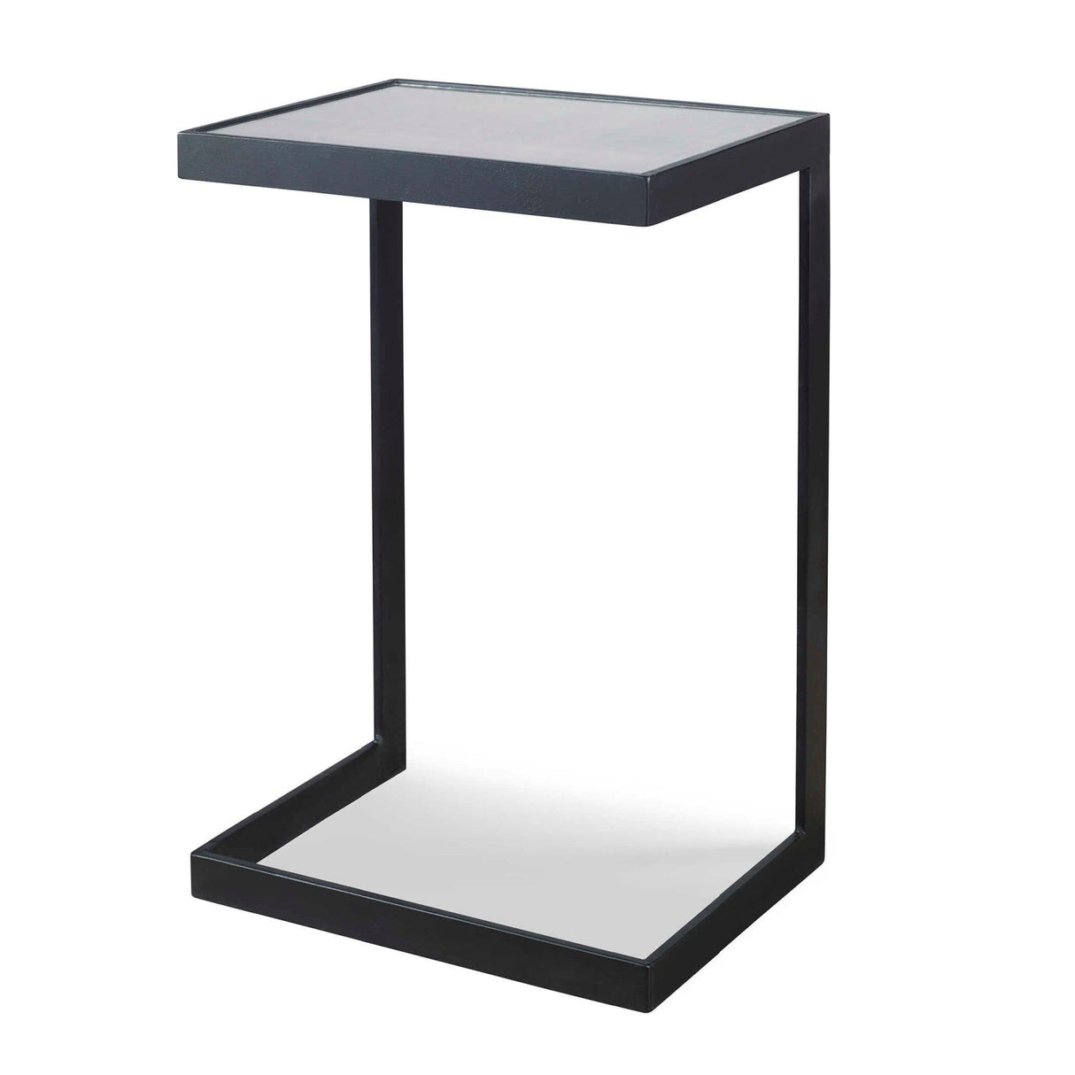 Modern European furniture - Black Iron Framed Accent Table - www.oroa.com