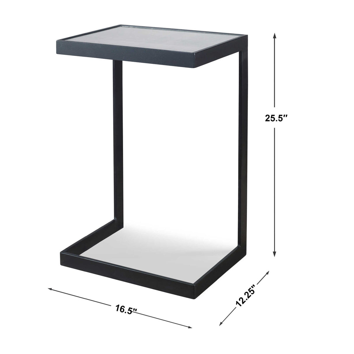 Modern European furniture - Black Iron Framed Accent Table - www.oroa.com