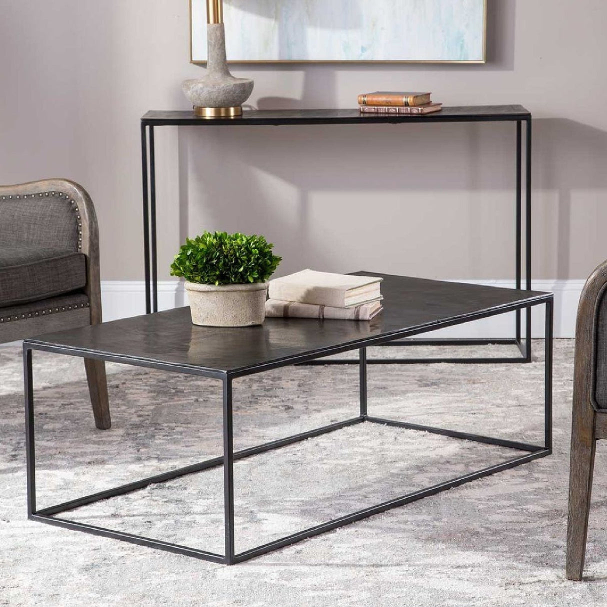 Modern European furniture - Bronze Aluminum Coffee Table - www.oroa.com