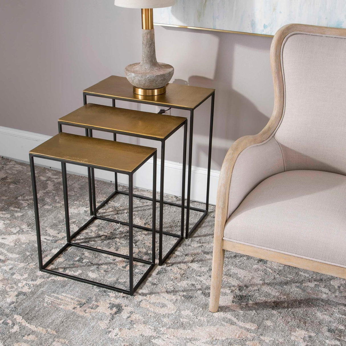 Modern European furniture - Cast Aluminum Nesting Tables (3) - www.oroa.com