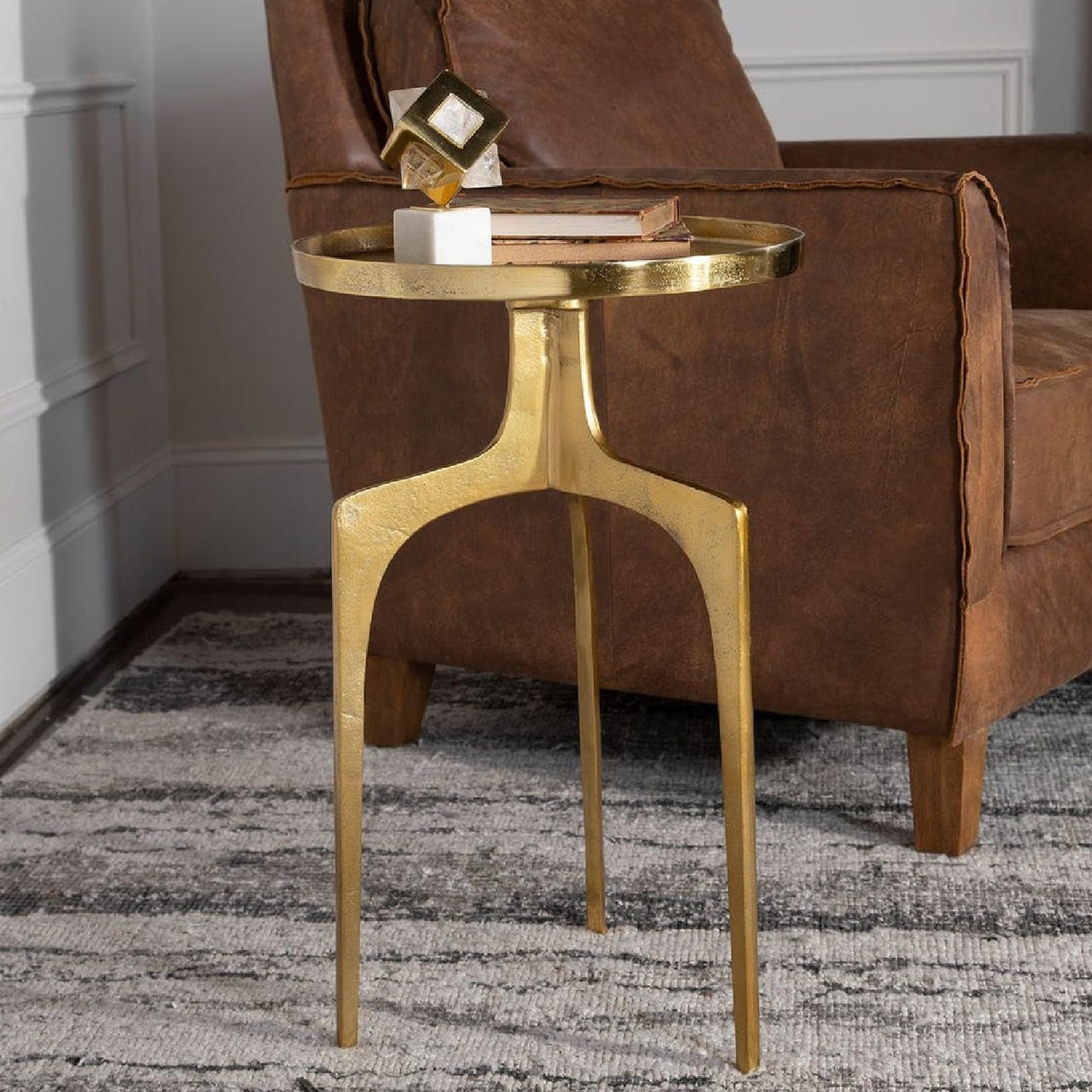 Modern European furniture - Round Cast Aluminum Accent Table - www.oroa.com