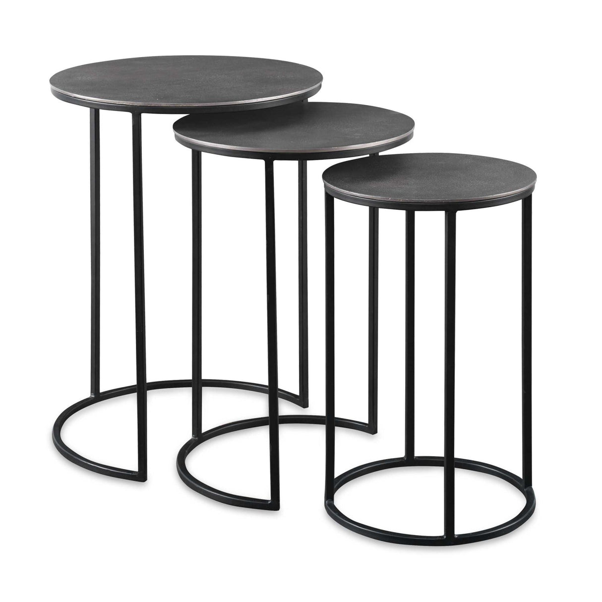 Cast Aluminum Round Nesting Tables (3) by Uttermost Erik