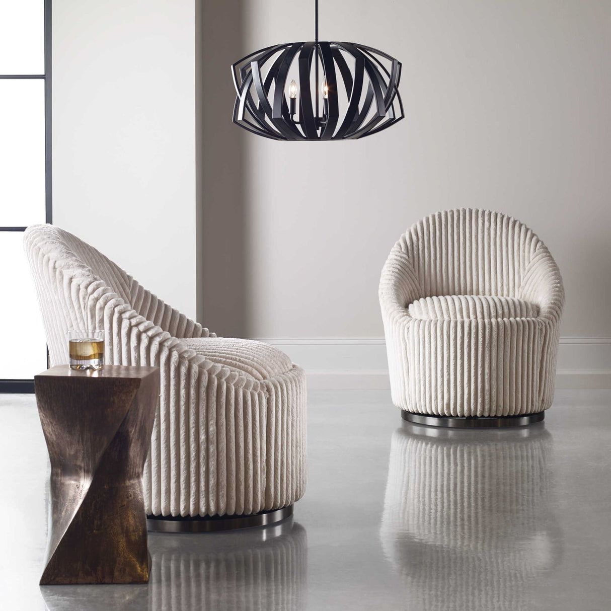 Modern European furniture - Tarnished Silver Twisted Accent Table - www.oroa.com