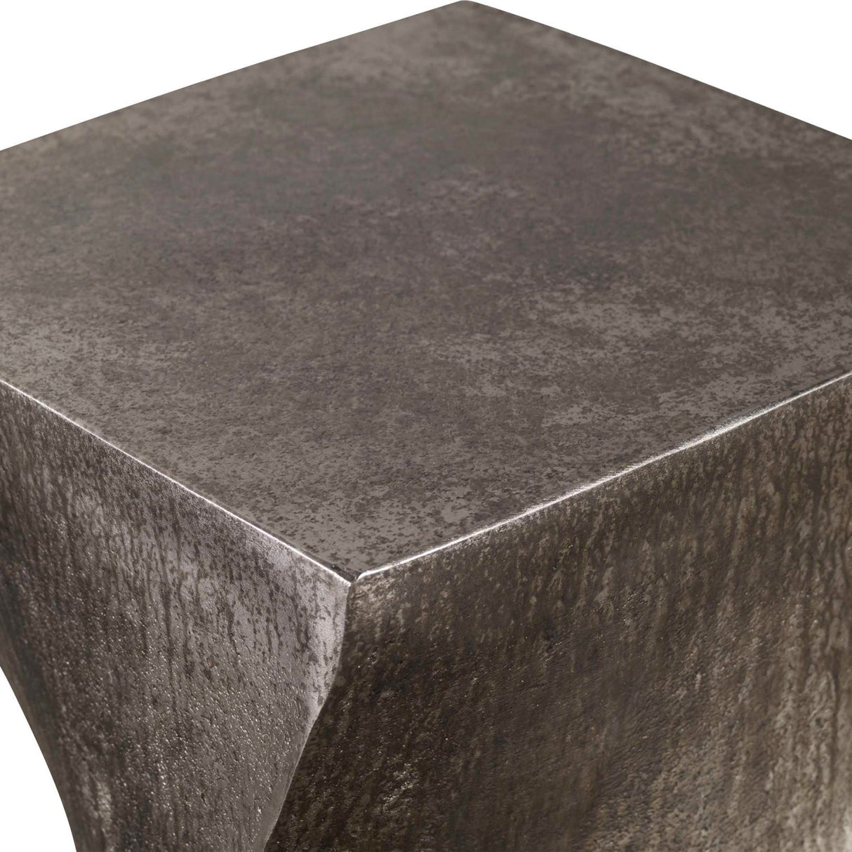 Modern European furniture - Tarnished Silver Twisted Accent Table - www.oroa.com