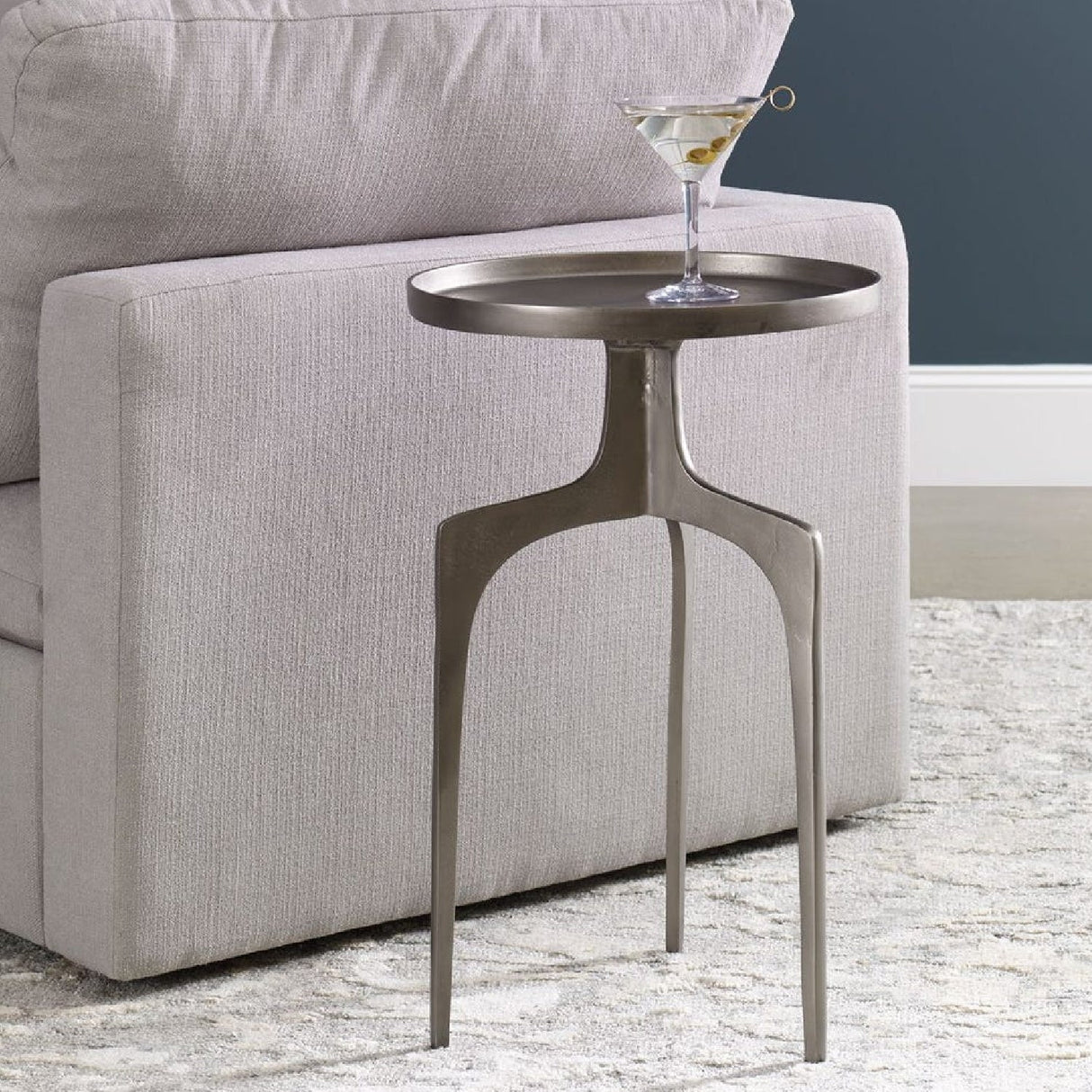 Modern European furniture - Round Cast Aluminum Accent Table - www.oroa.com