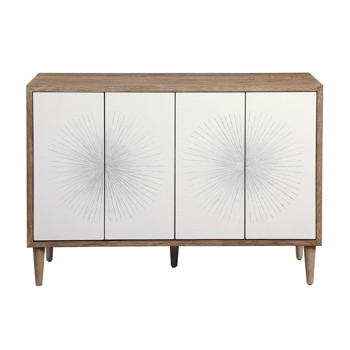 White Starburst 4-Door Cabinet by Uttermost Dani