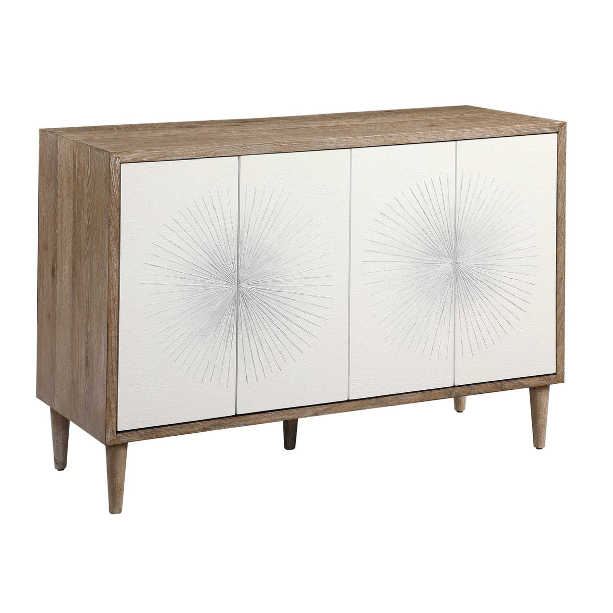 White Starburst 4-Door Cabinet by Uttermost Dani, alternate view 3