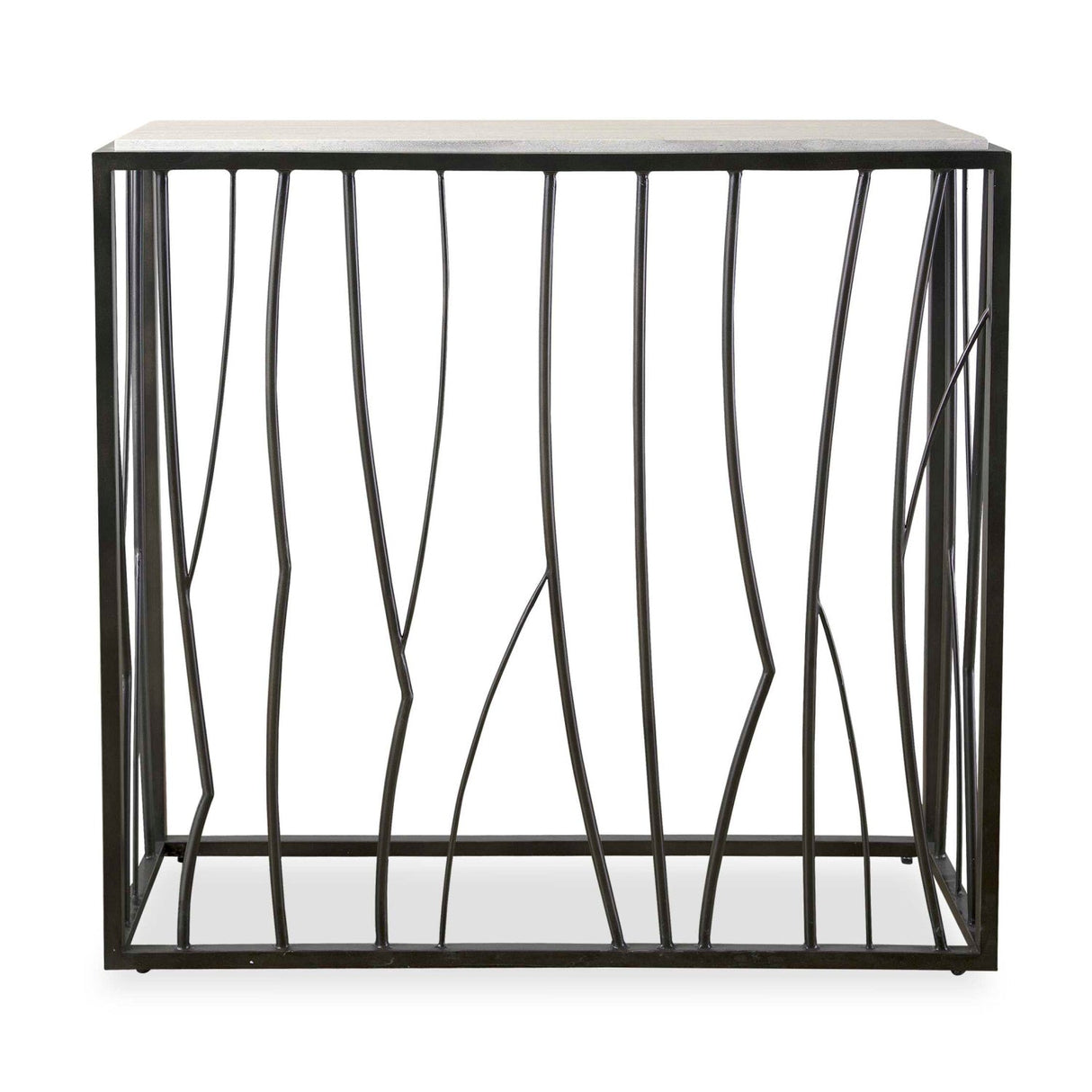 Iron Framed Travertine Console Table by Uttermost Reed