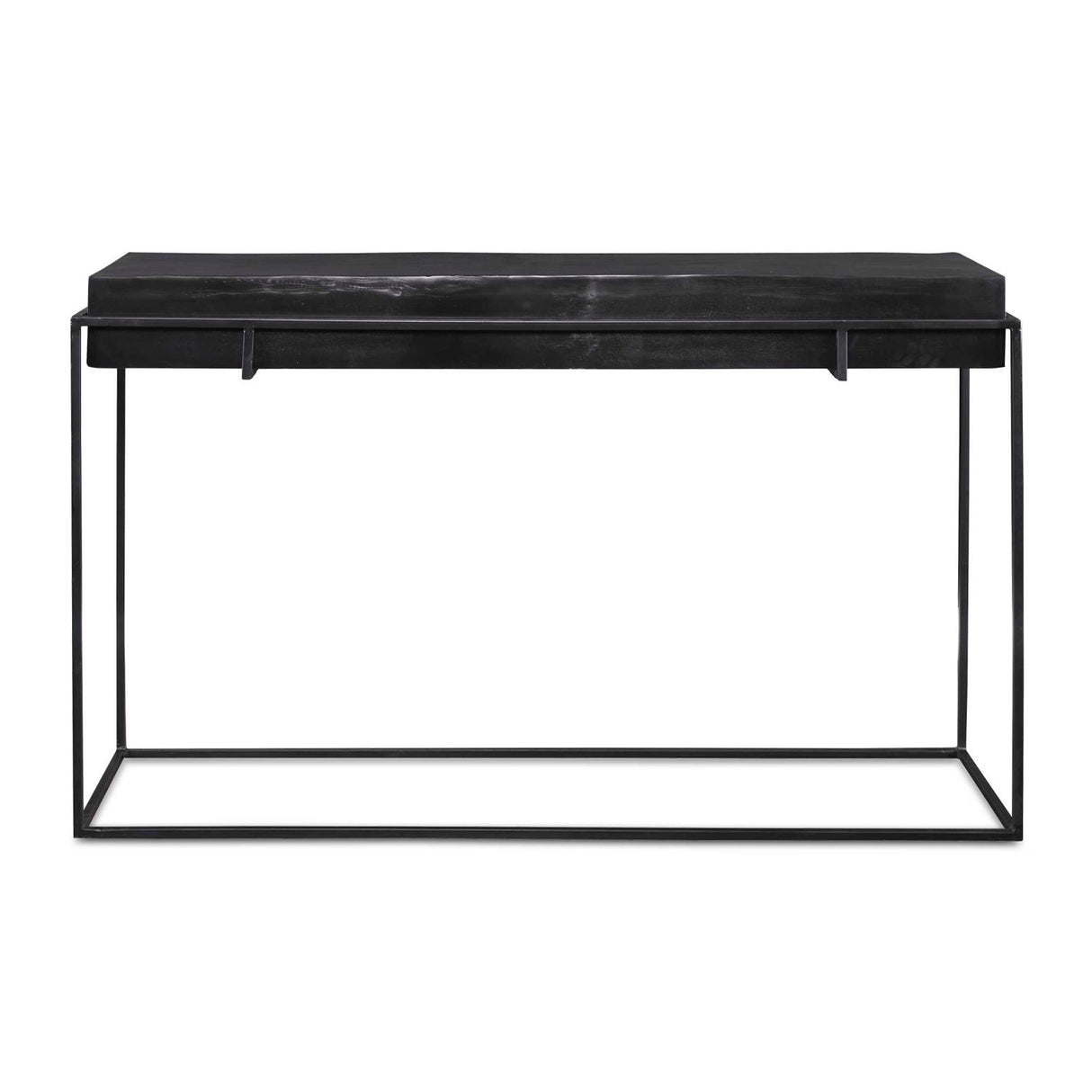 Antique Black Aluminum Console Table by Uttermost Telone