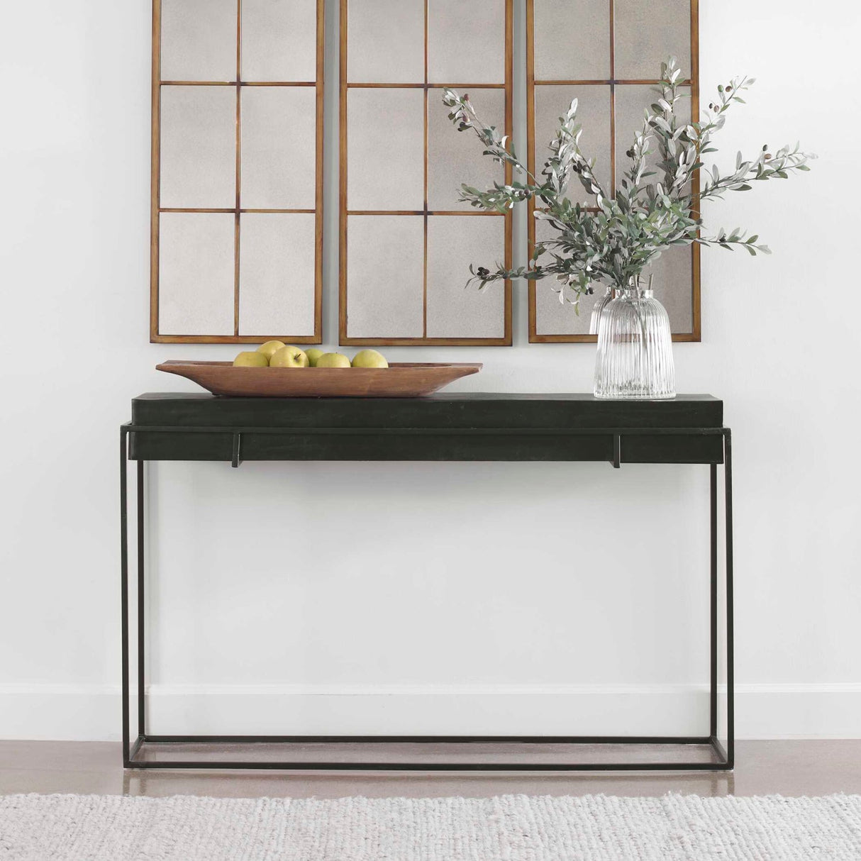 Antique Black Aluminum Console Table by Uttermost Telone, alternate view 2