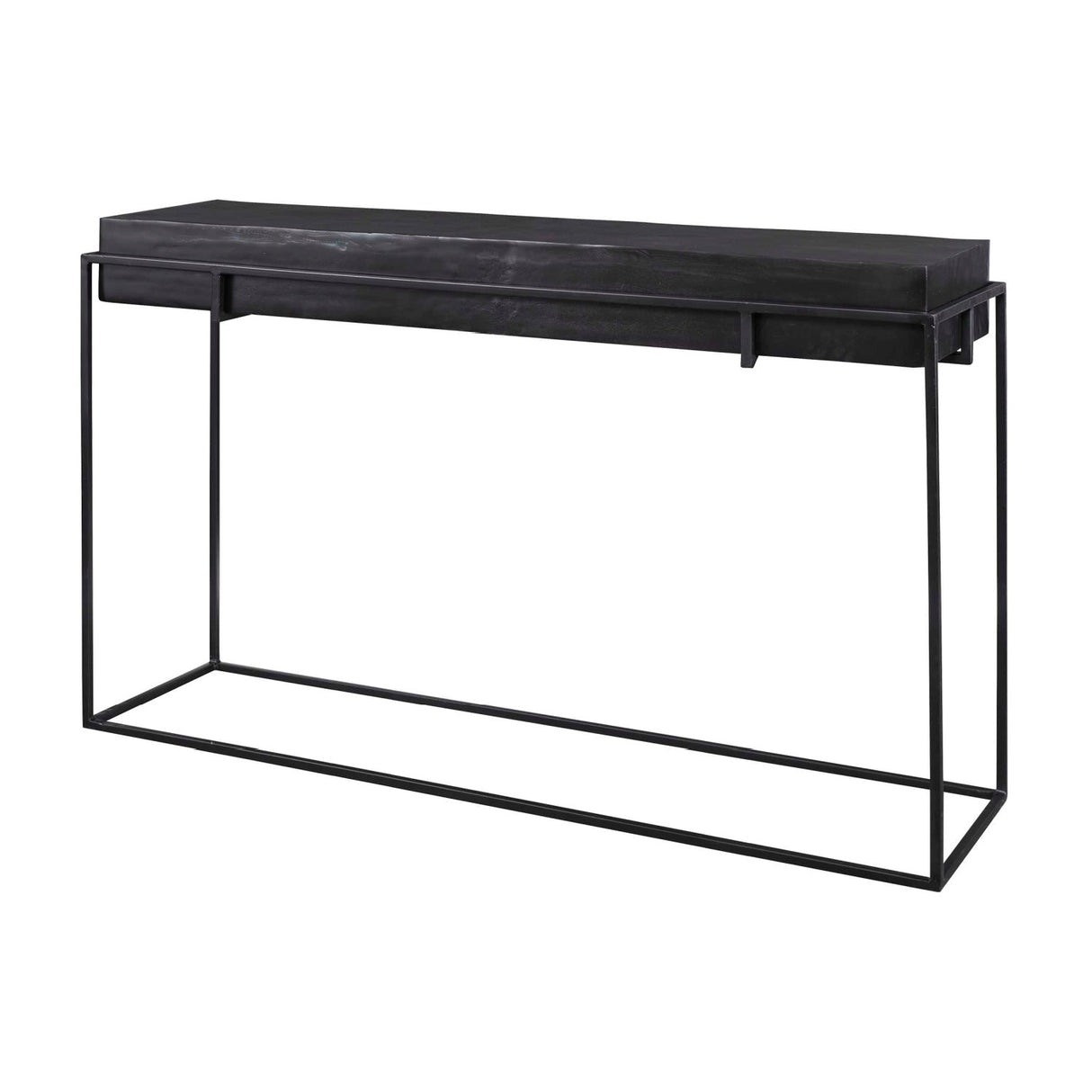 Antique Black Aluminum Console Table by Uttermost Telone, alternate view 3