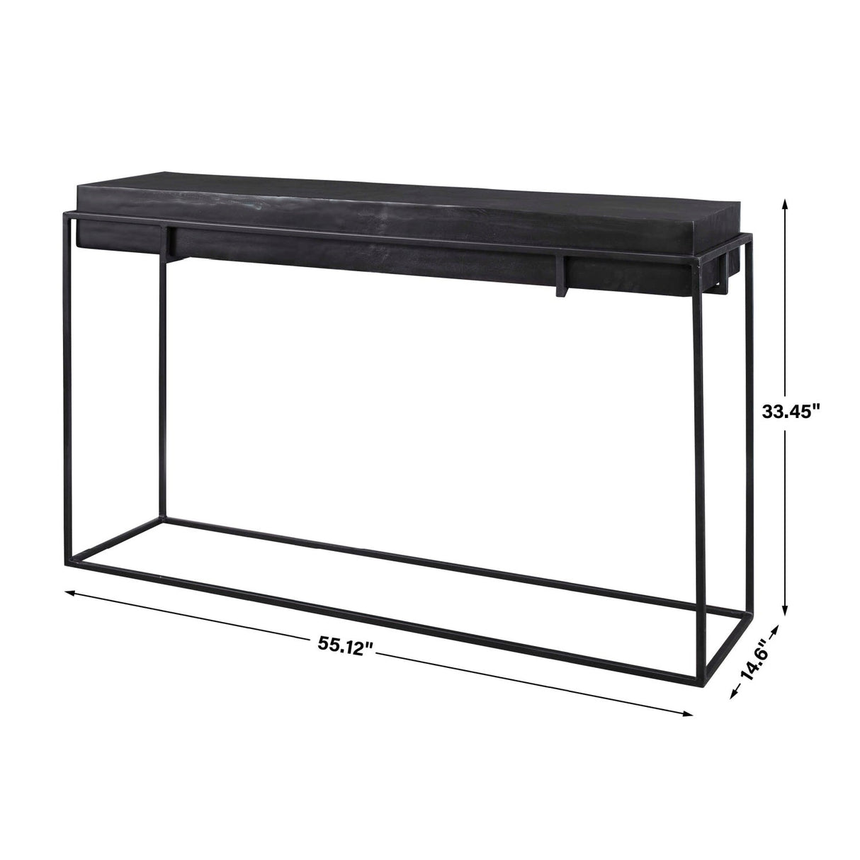 Antique Black Aluminum Console Table by Uttermost Telone, alternate view 5