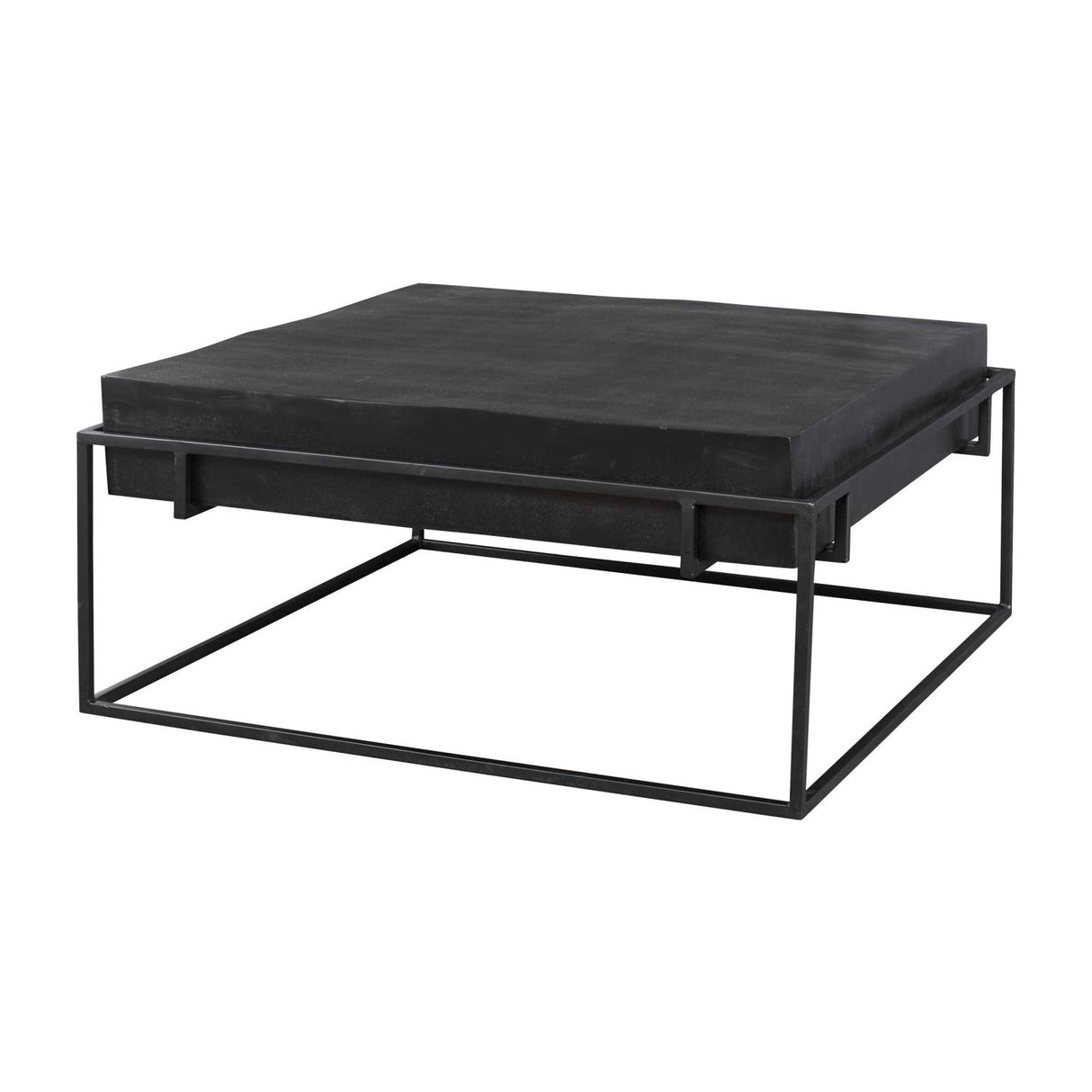 Modern European furniture - Black Aluminum Square Coffee Table - www.oroa.com