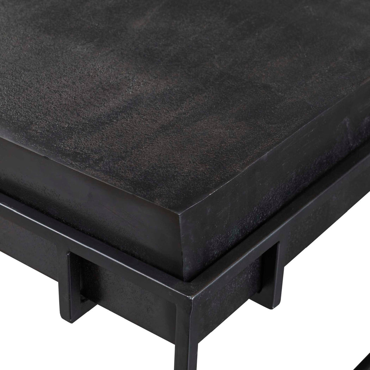 Modern European furniture - Black Aluminum Square Coffee Table - www.oroa.com