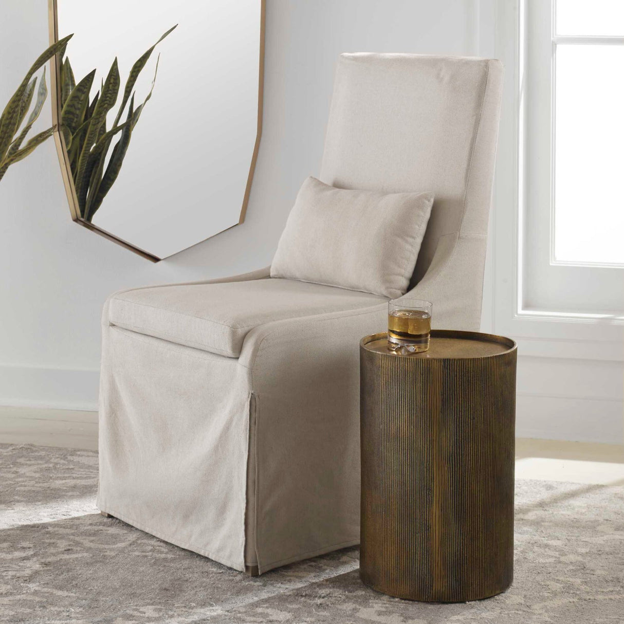 Reeded Gold Accent Table by Uttermost Adrina, alternate view 2