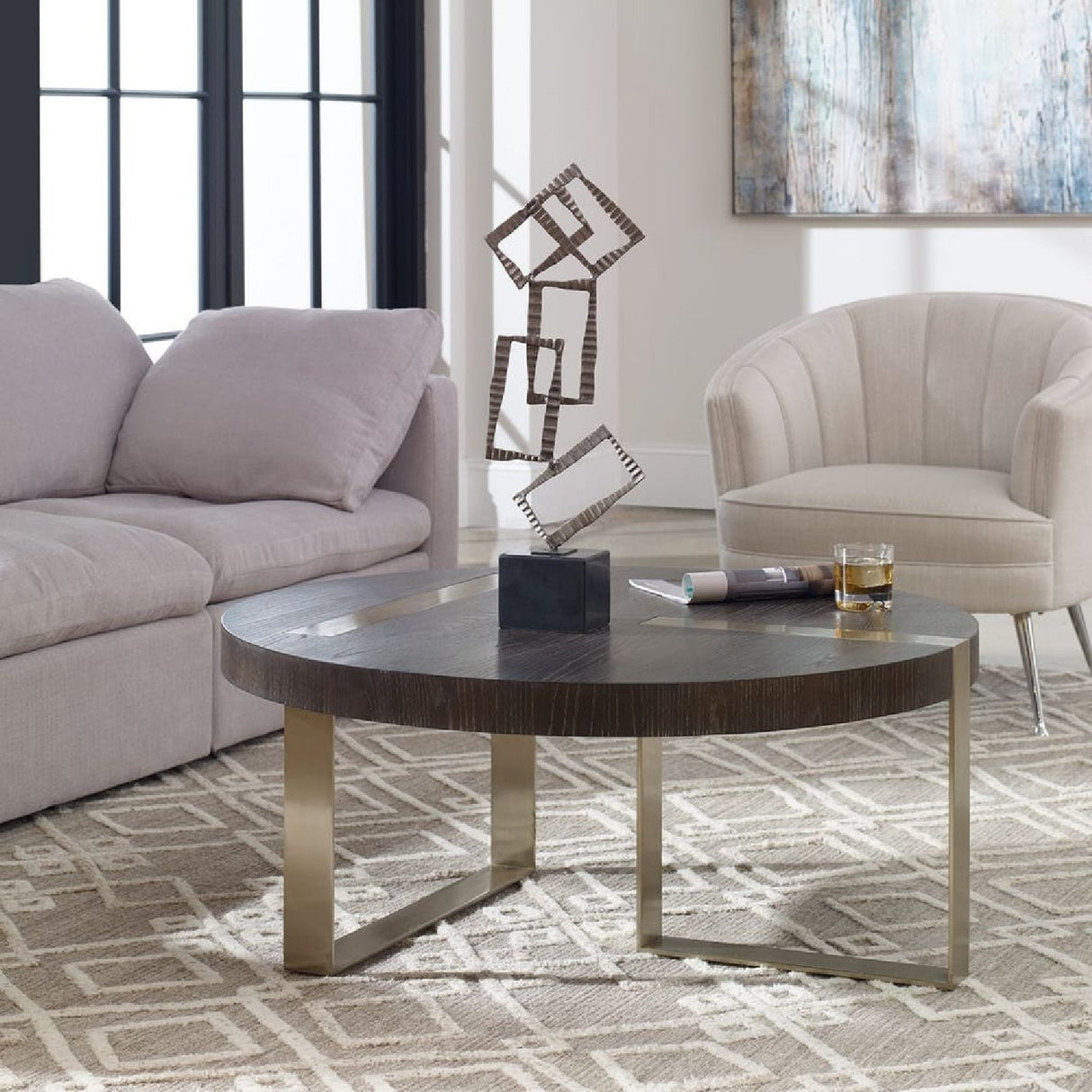 Modern European furniture - Oak Round Coffee Table - www.oroa.com