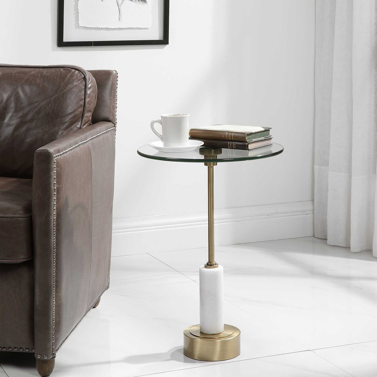 Round Glass Accent Table by Uttermost Portsmouth, alternate view 2