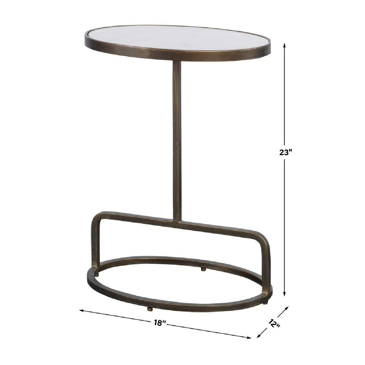 Iron Base Oval Accent Table | Oroa.com