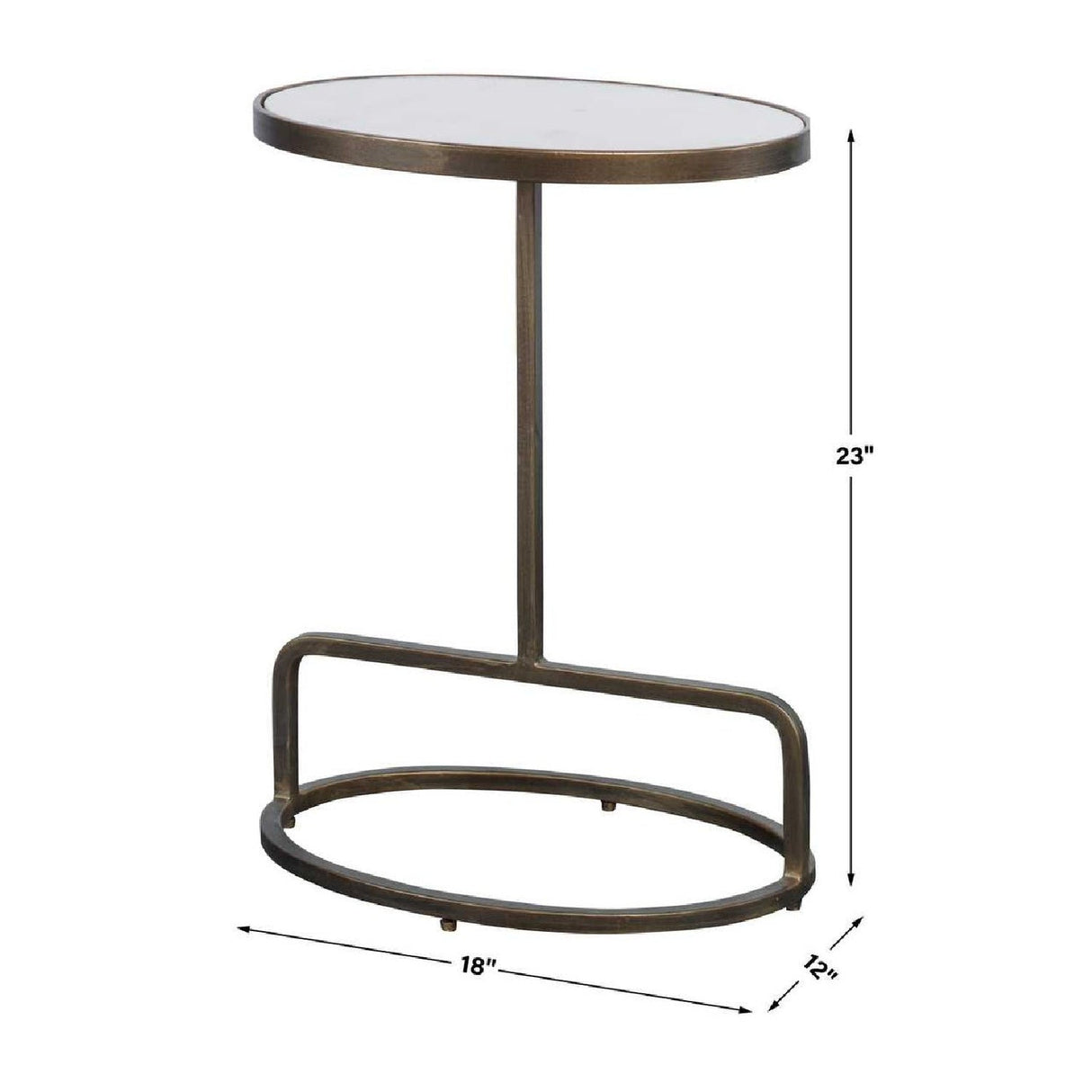 Modern European furniture - Iron Base Oval Accent Table - www.oroa.com