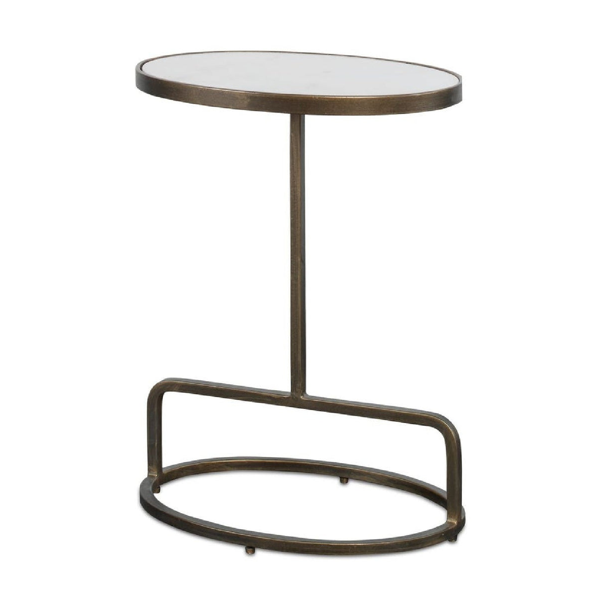 Modern European furniture - Iron Base Oval Accent Table - www.oroa.com