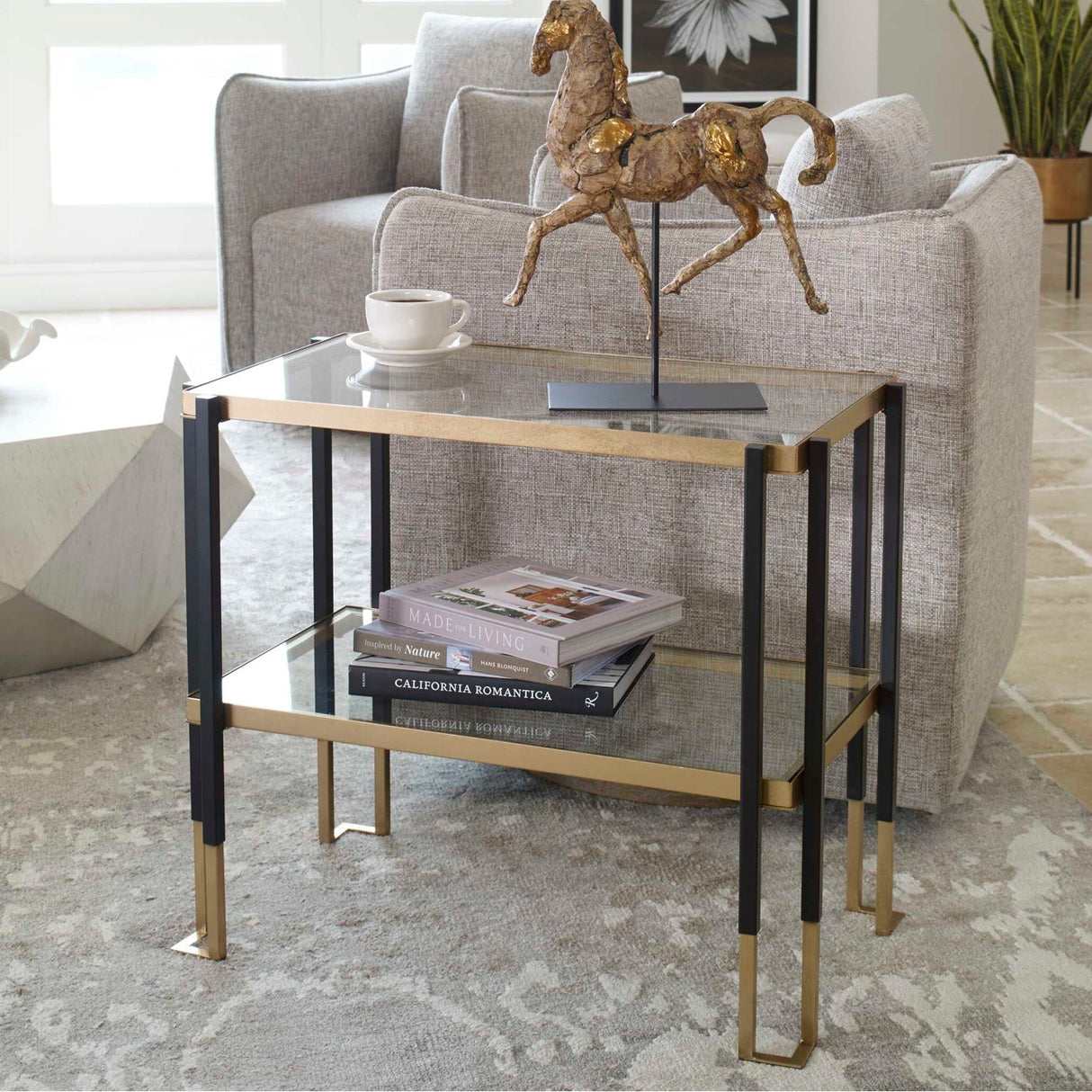 Two-Toned Iron Side Table by Uttermost Kentmore, alternate view 2