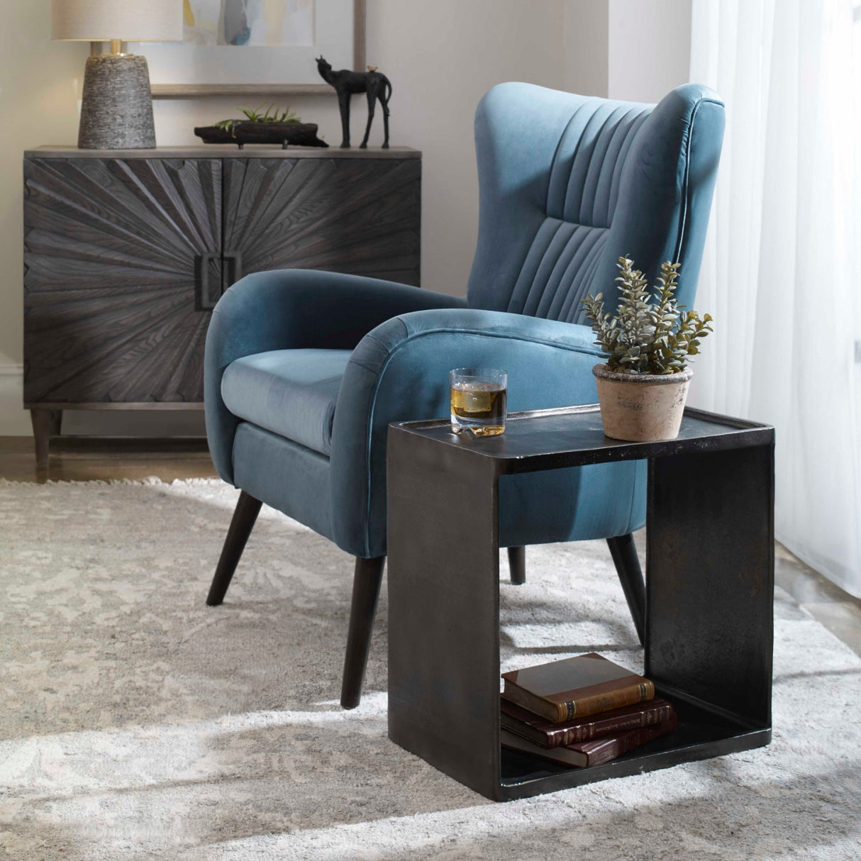 Modern European furniture - Cast Aluminum Side Table - www.oroa.com