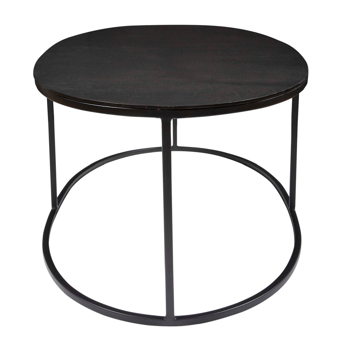 Black Aluminum Oval Coffee Table | Oroa.com