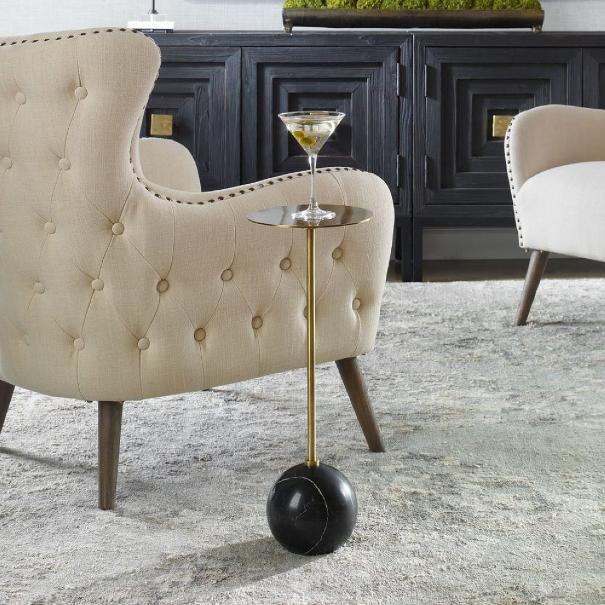 Modern European furniture - Gold Pedestal Drink Table - www.oroa.com