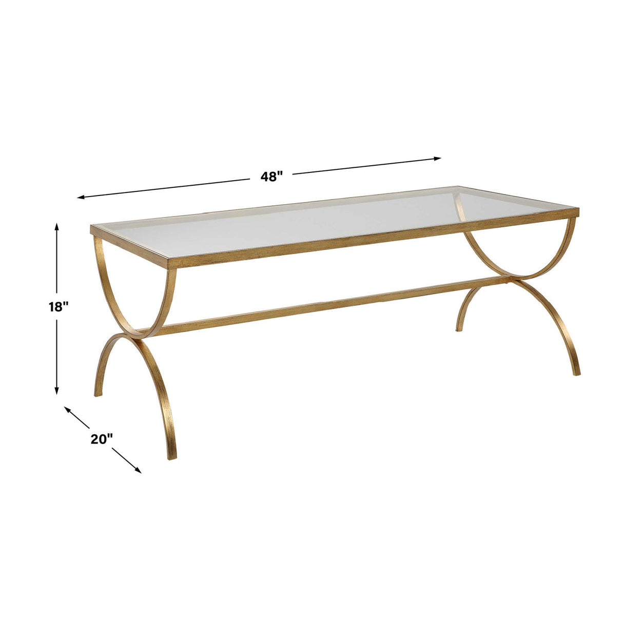 Tempered Glass Top Coffee Table by Uttermost Crescent, alternate view 7