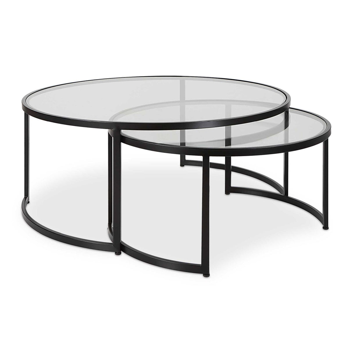 Modern European furniture - Black Round Nesting Coffee Tables (2) - www.oroa.com