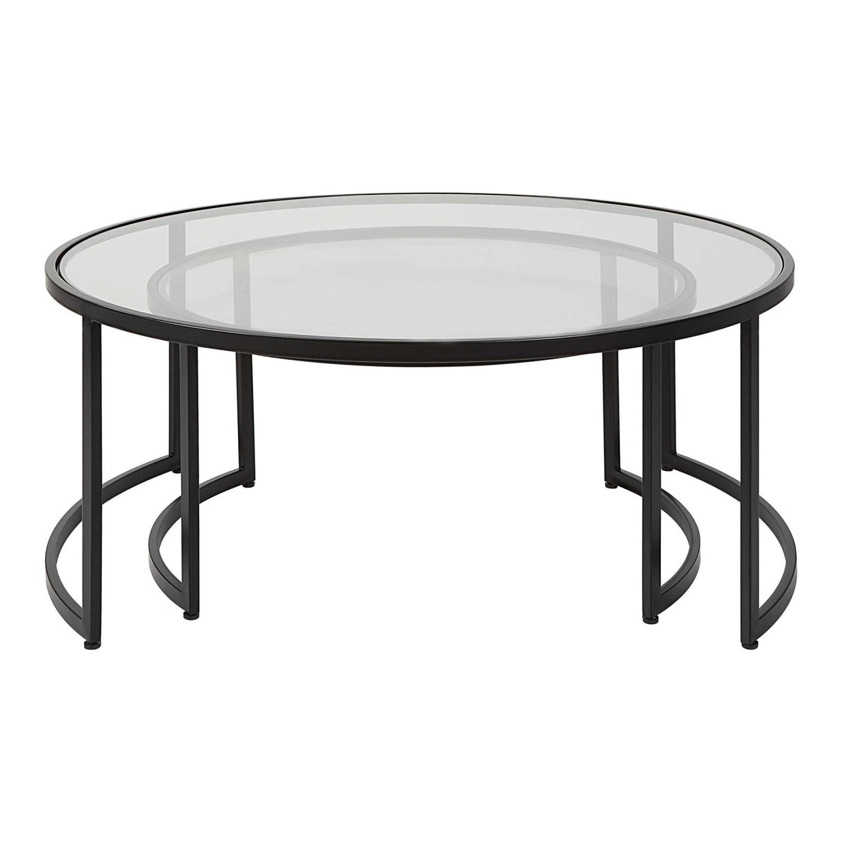Modern European furniture - Black Round Nesting Coffee Tables (2) - www.oroa.com