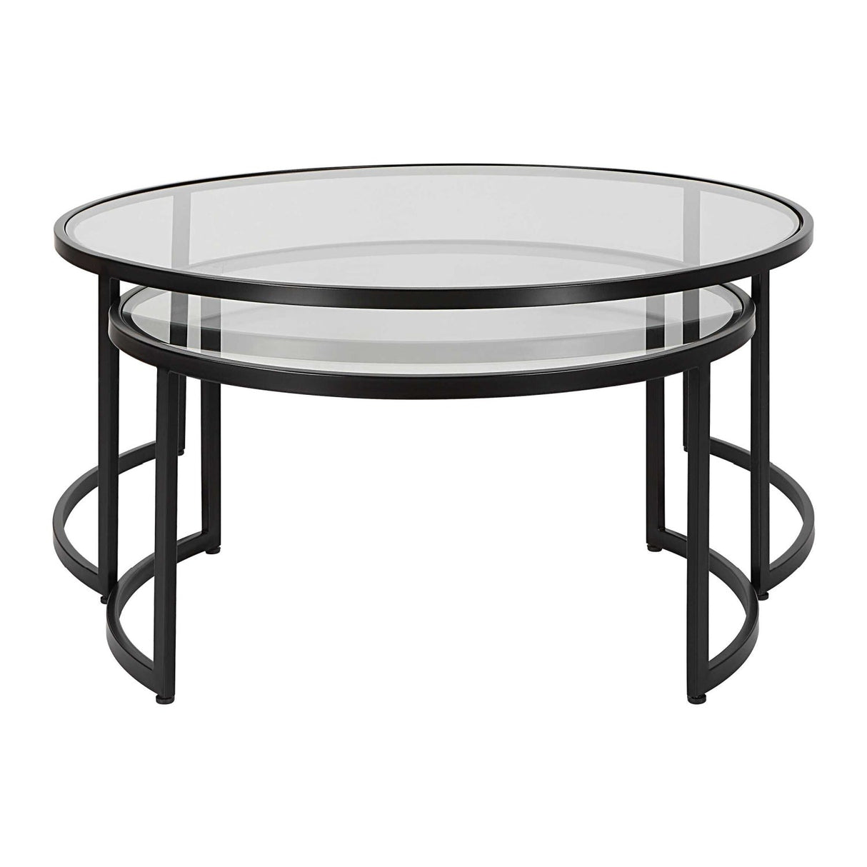 Modern European furniture - Black Round Nesting Coffee Tables (2) - www.oroa.com