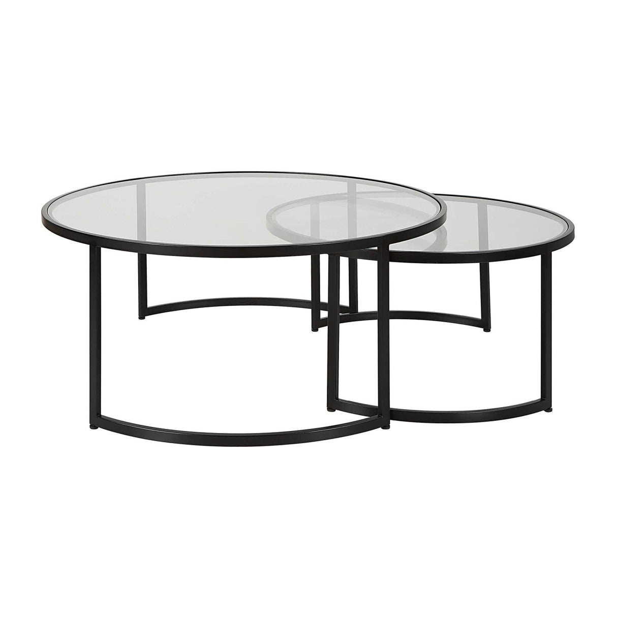 Modern European furniture - Black Round Nesting Coffee Tables (2) - www.oroa.com