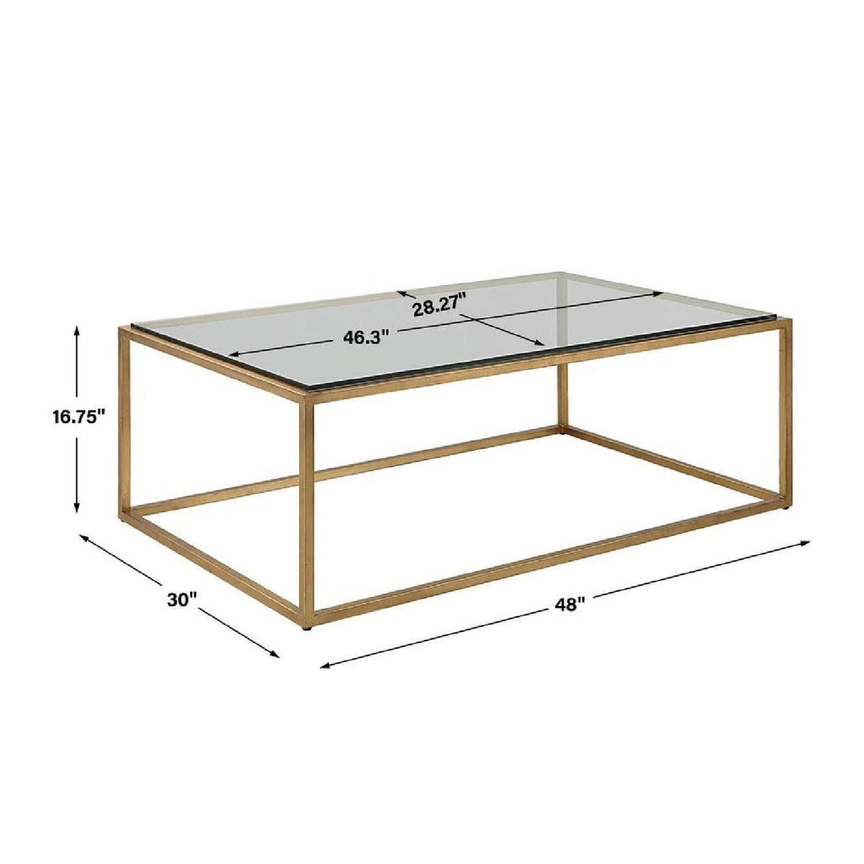 Modern European furniture - Gold Framed Coffee Table - www.oroa.com