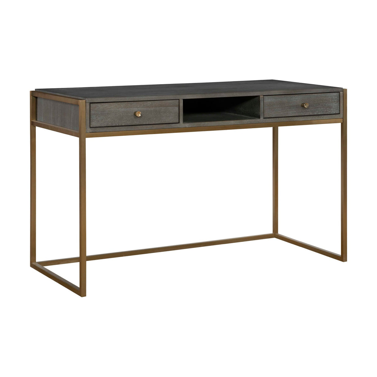 Modern European furniture - Dark Acacia 2-Drawer Writing Desk - www.oroa.com