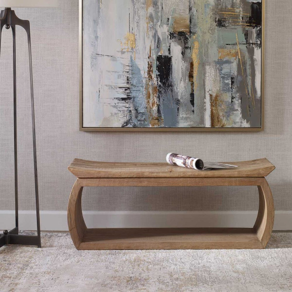 Modern European furniture - Elm Wood Accent Bench - www.oroa.com