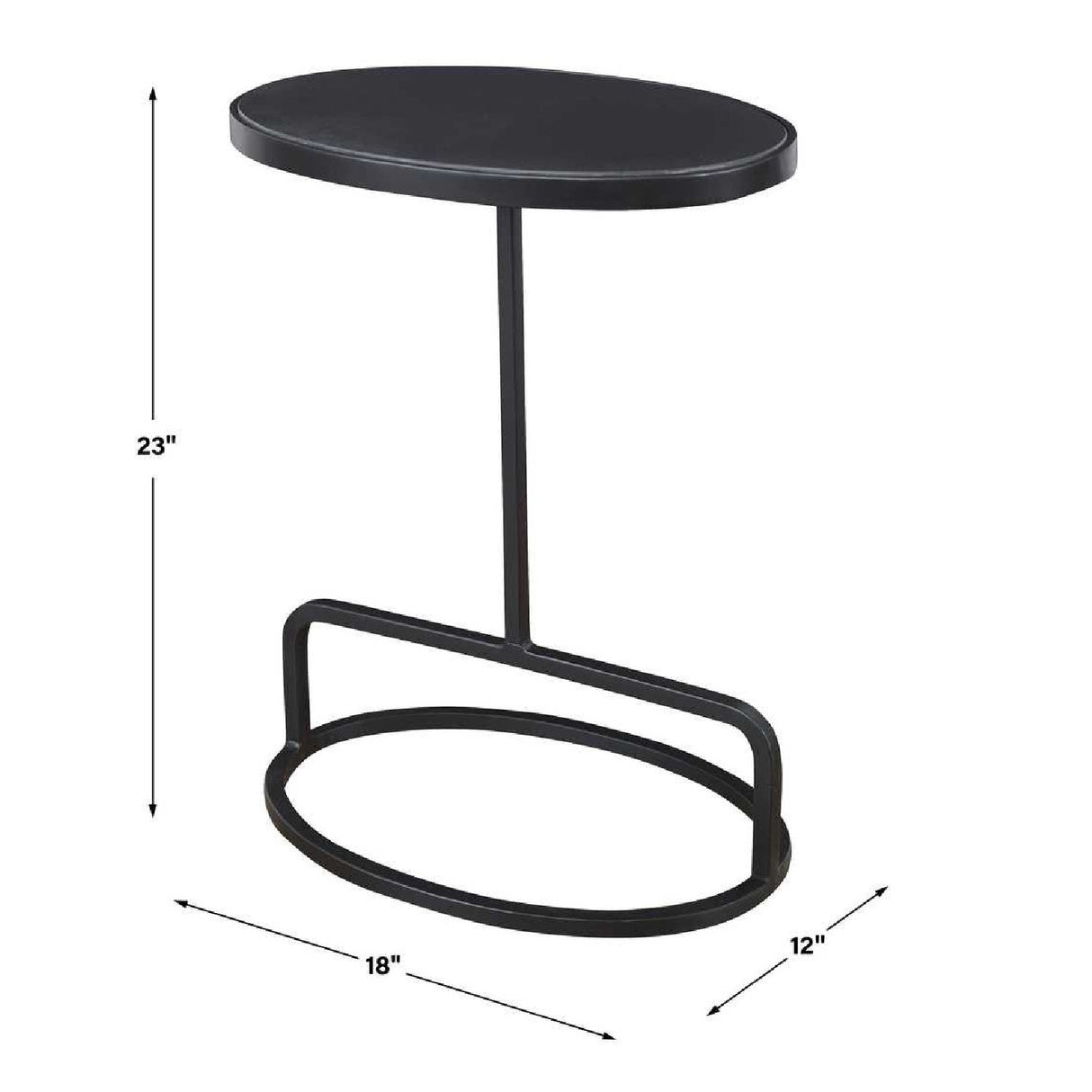 Modern European furniture - Iron Base Oval Accent Table - www.oroa.com