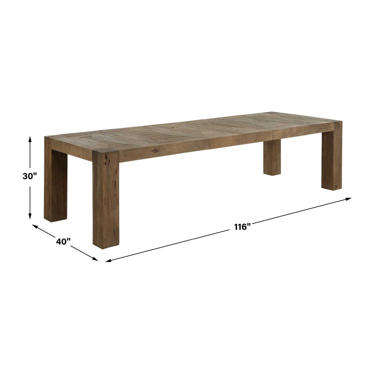 Natural Wood Dining Table Table by Uttermost Aldan, alternate view 7