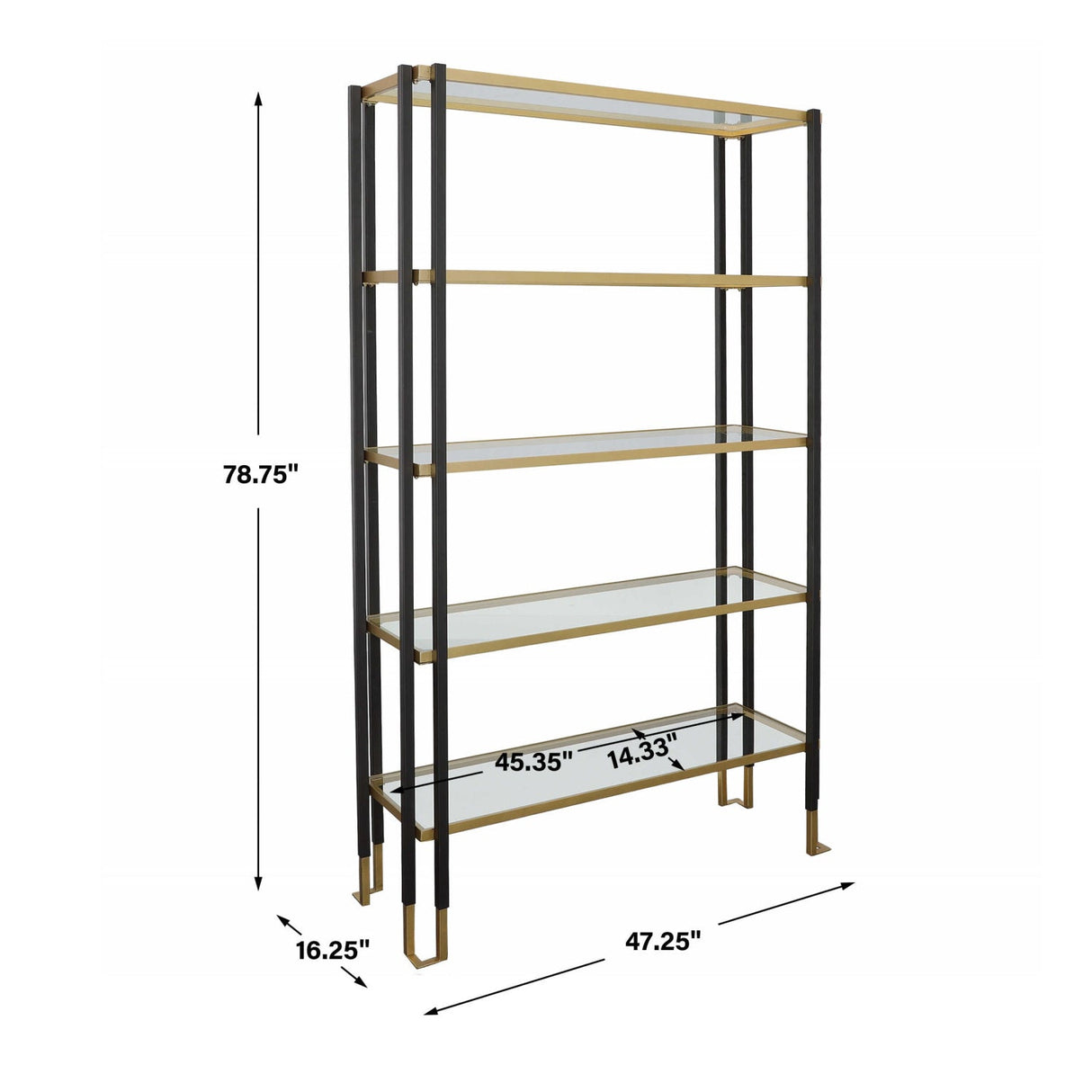 Modern European furniture - Black & Gold Framed Bookshelf - www.oroa.com