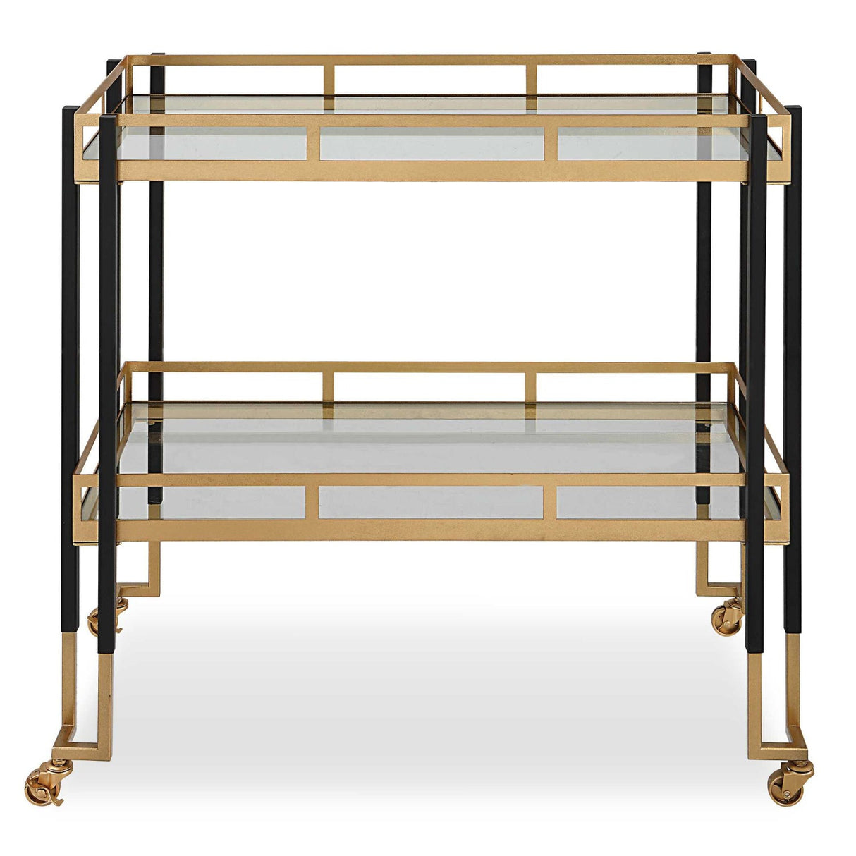 Modern European furniture - Two-Toned Metal Framed Bar Cart - www.oroa.com