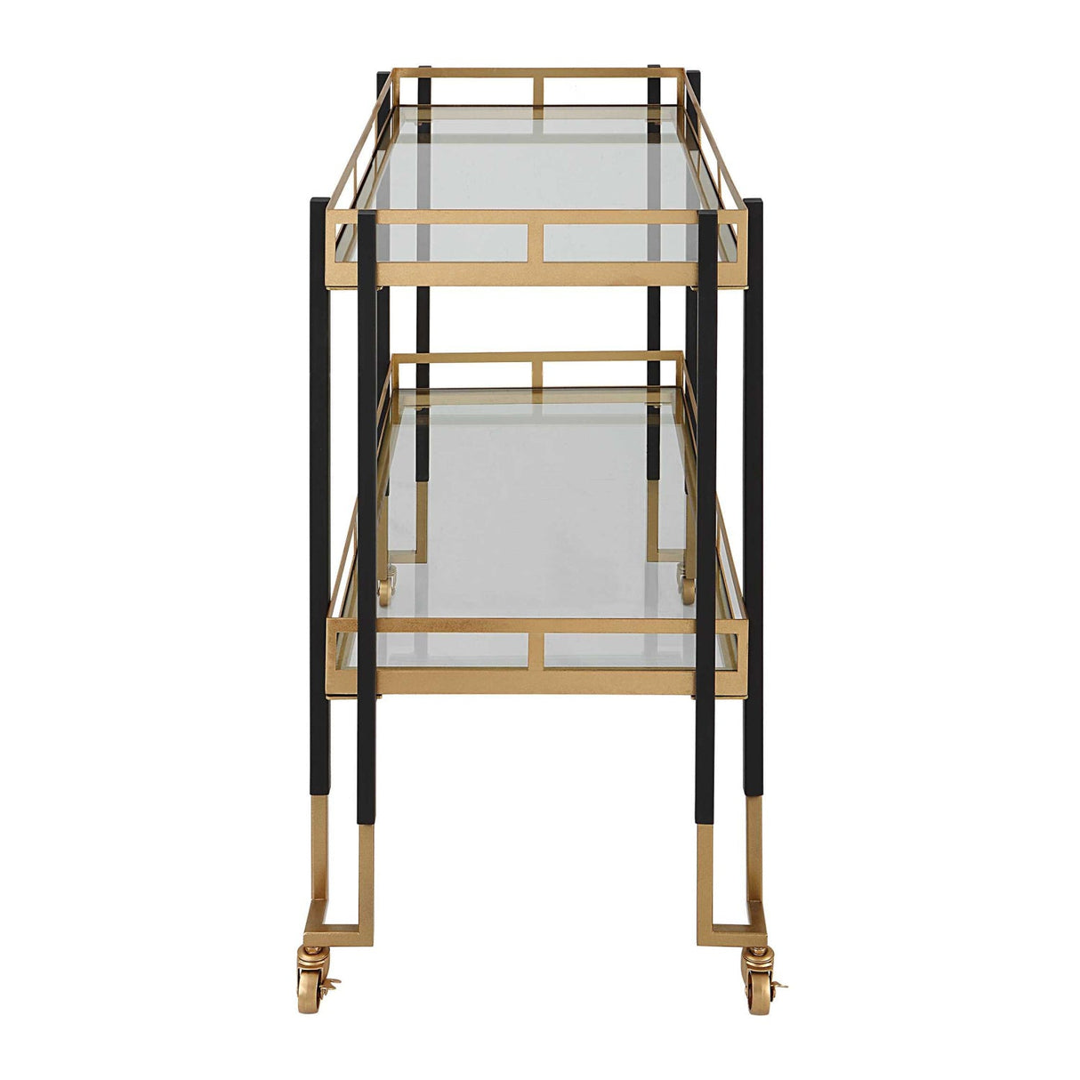 Modern European furniture - Two-Toned Metal Framed Bar Cart - www.oroa.com