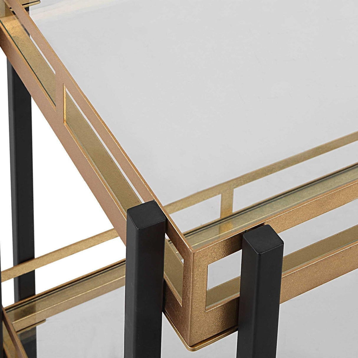 Modern European furniture - Two-Toned Metal Framed Bar Cart - www.oroa.com