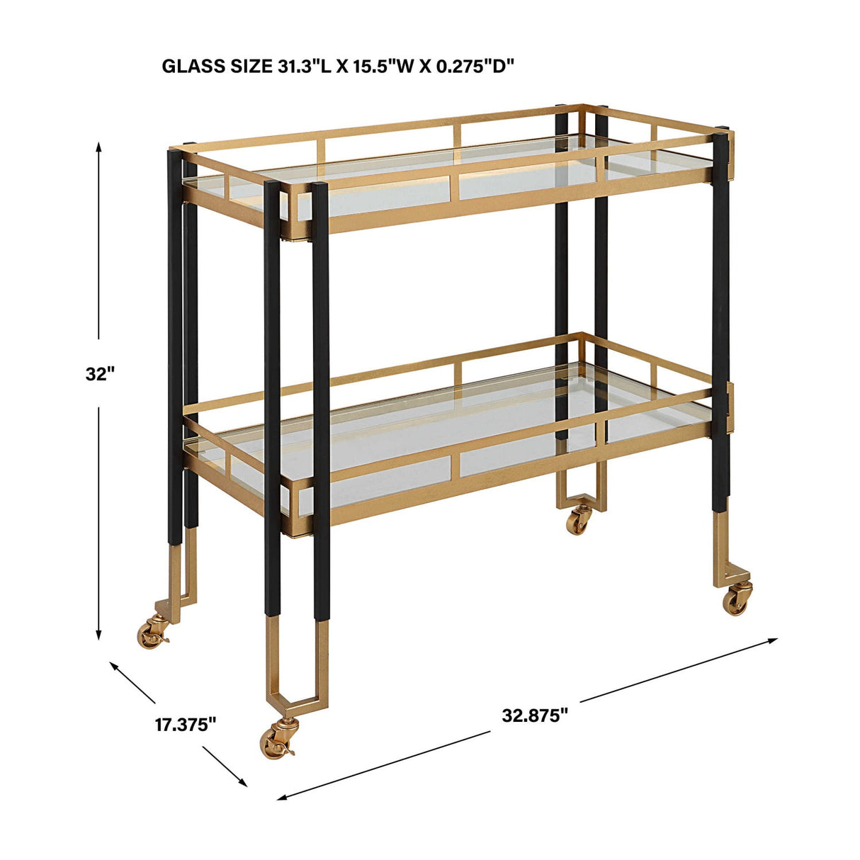 Modern European furniture - Two-Toned Metal Framed Bar Cart - www.oroa.com