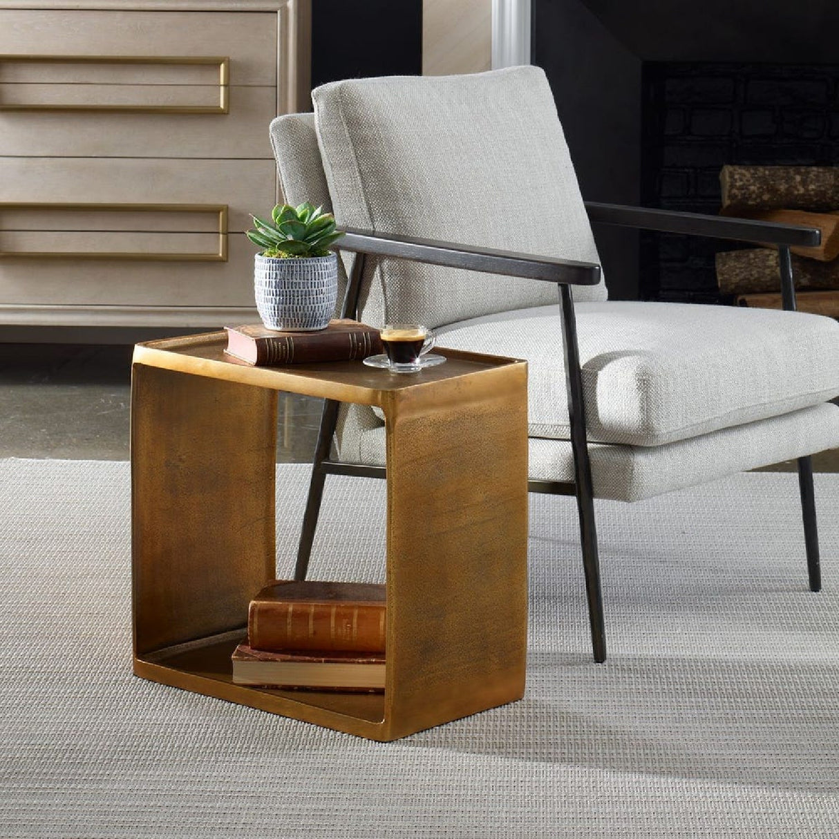 Modern European furniture - Cast Aluminum Side Table - www.oroa.com