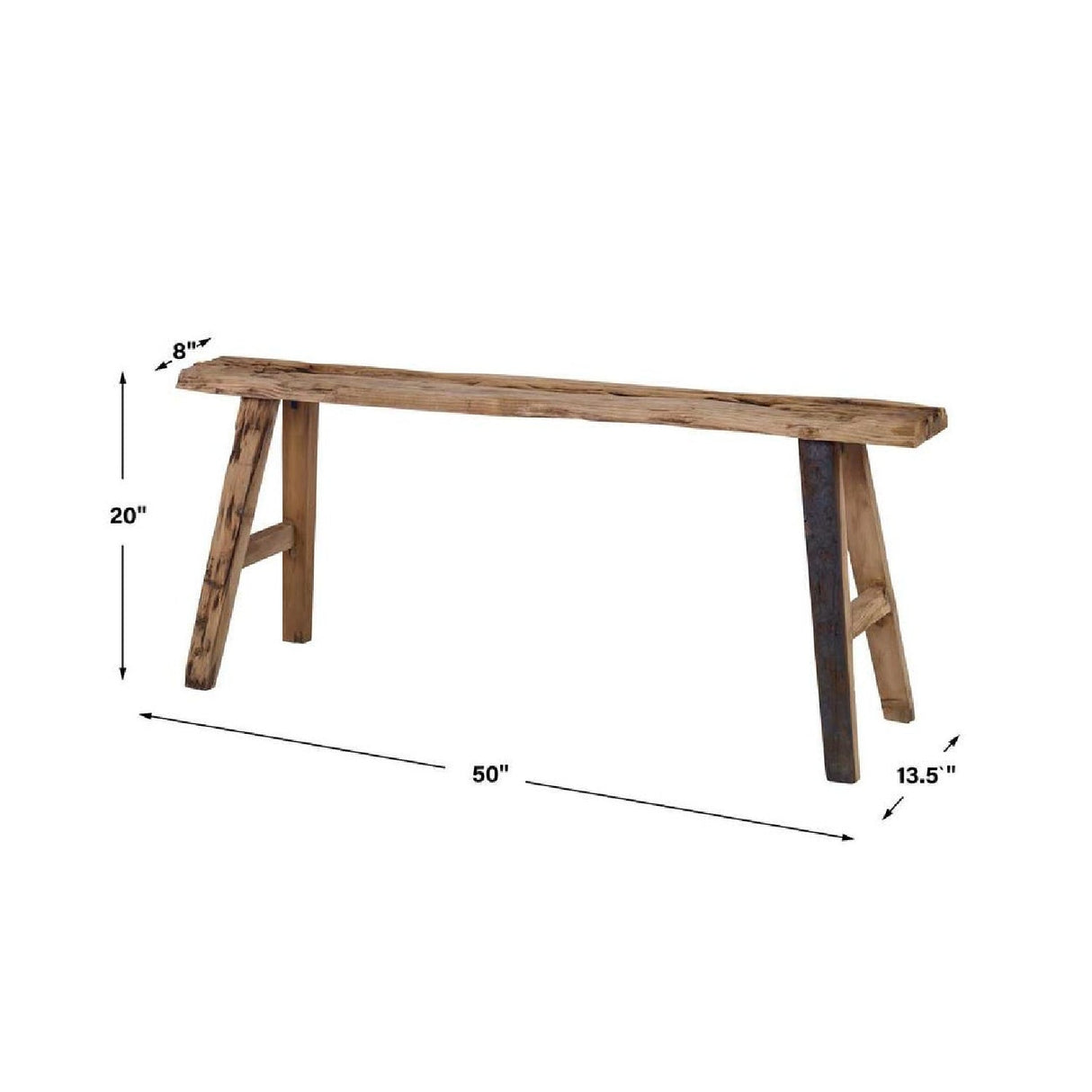 Rustic Pine Wood Bench by Uttermost Paddock, alternate view 4